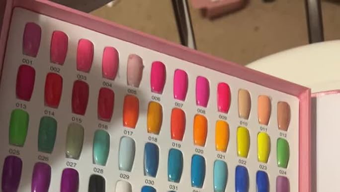 BruBru Nail Color Chart 一覧 Amazon.com: Nail Display Chart, 216 Colors Nail Gel Polish
